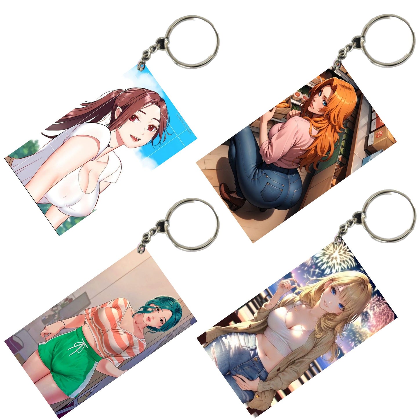 HENTAI Anime Unique Style 4 pcs Combo Keychain