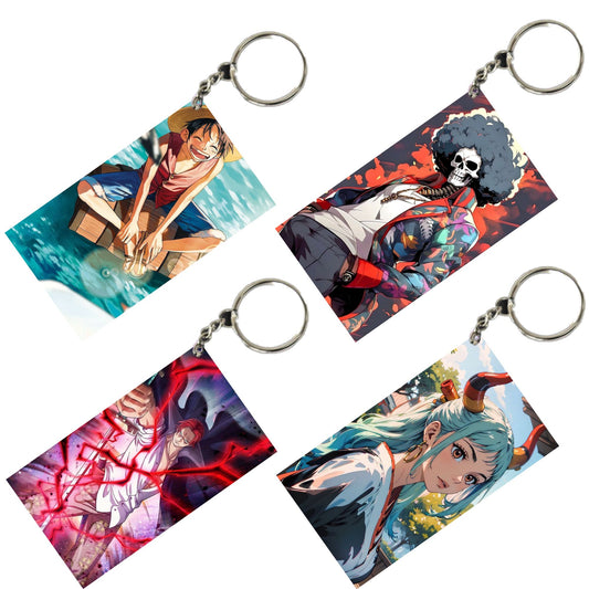 One Piece Anime Unique Style 4 pcs Combo Keychain