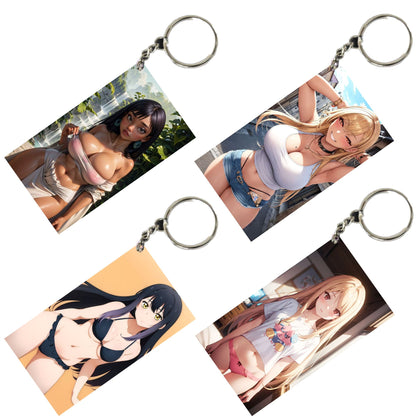 HENTAI Anime Unique Style 4 pcs Combo Keychain