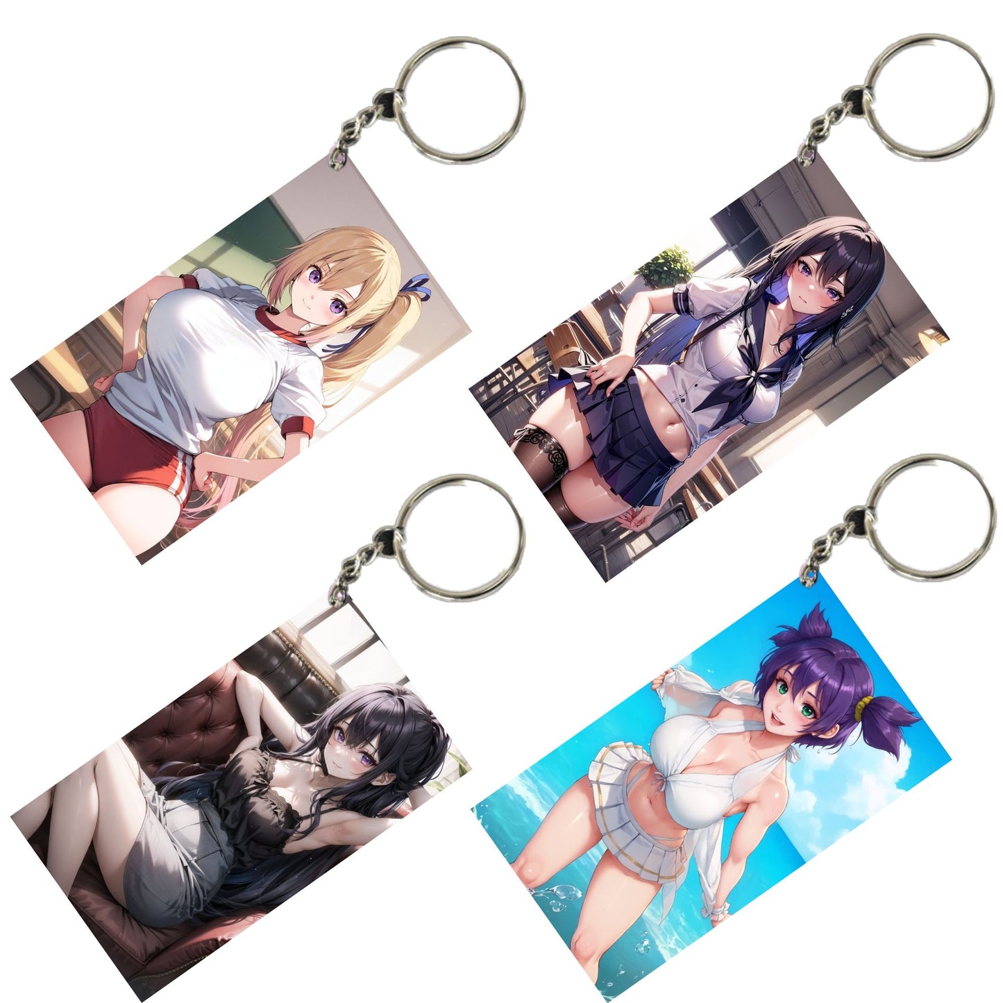 HENTAI Anime Unique Style 4 pcs Combo Keychain