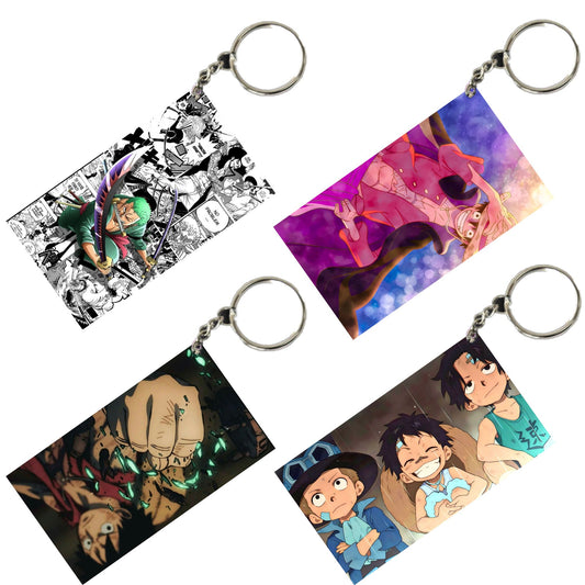 One Piece Anime Unique Style 4 pcs Combo Keychain