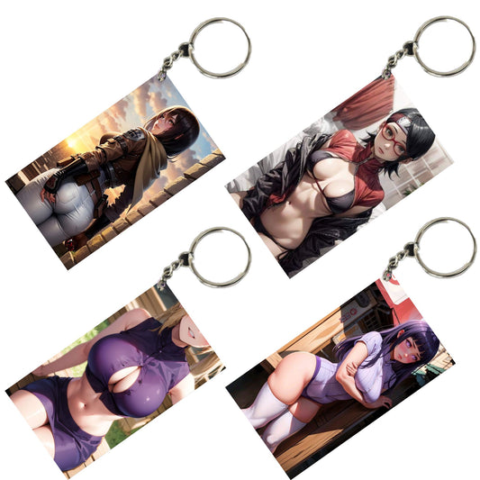 HENTAI Anime Unique Style 4 pcs Combo Keychain