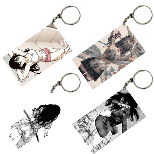 HENTAI Anime Unique Style 4 pcs Combo Keychain