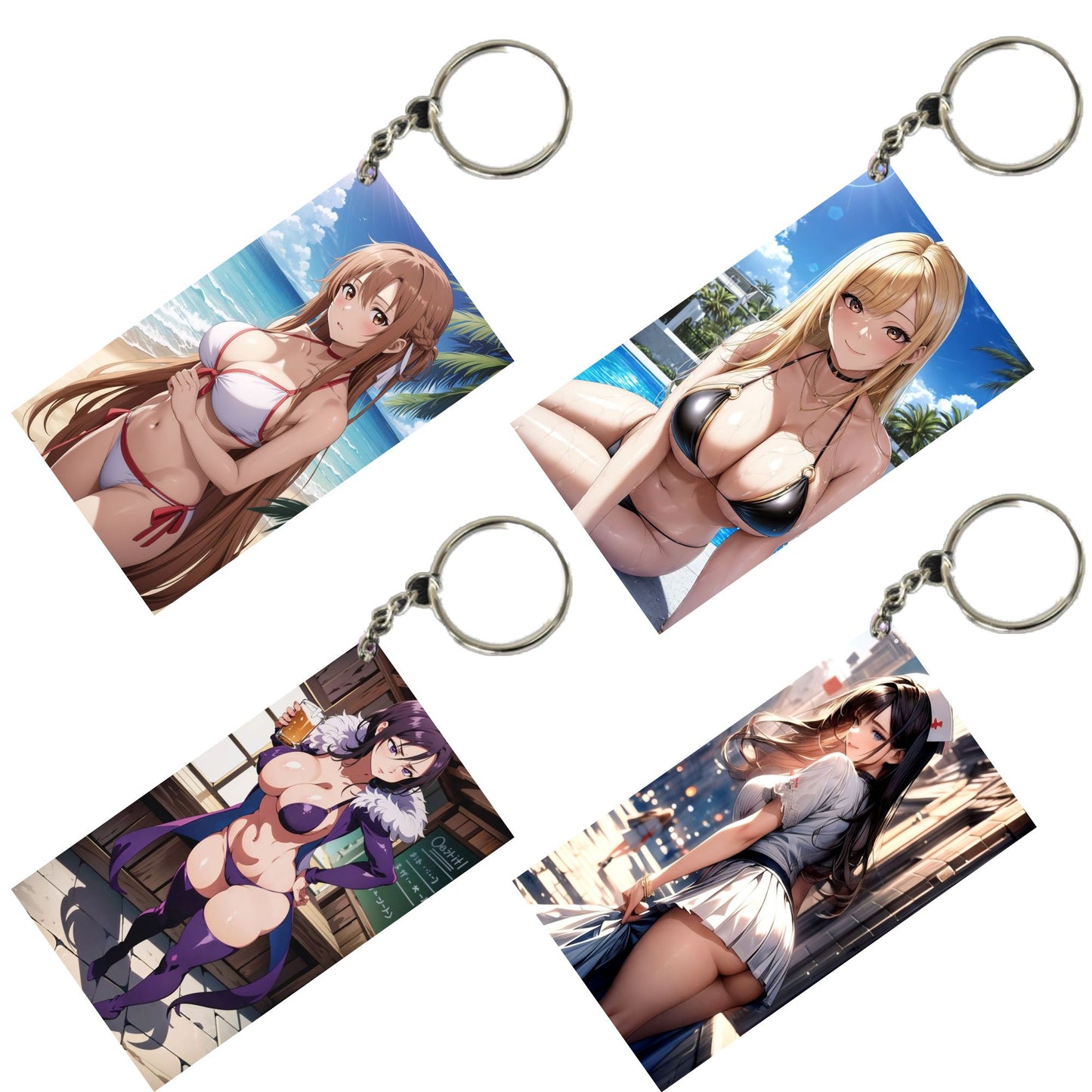 HENTAI Anime Unique Style 4 pcs Combo Keychain