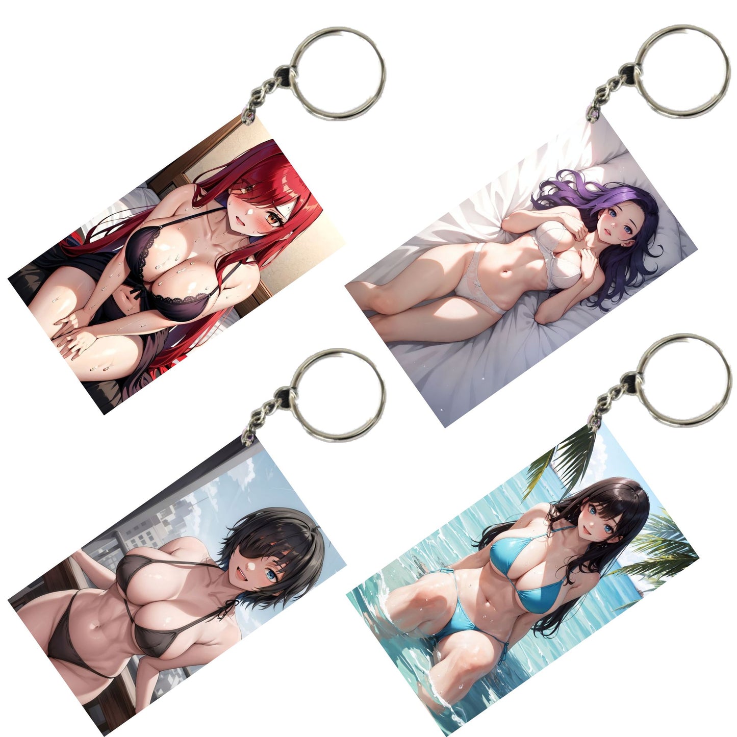 HENTAI Anime Unique Style 4 pcs Combo Keychain