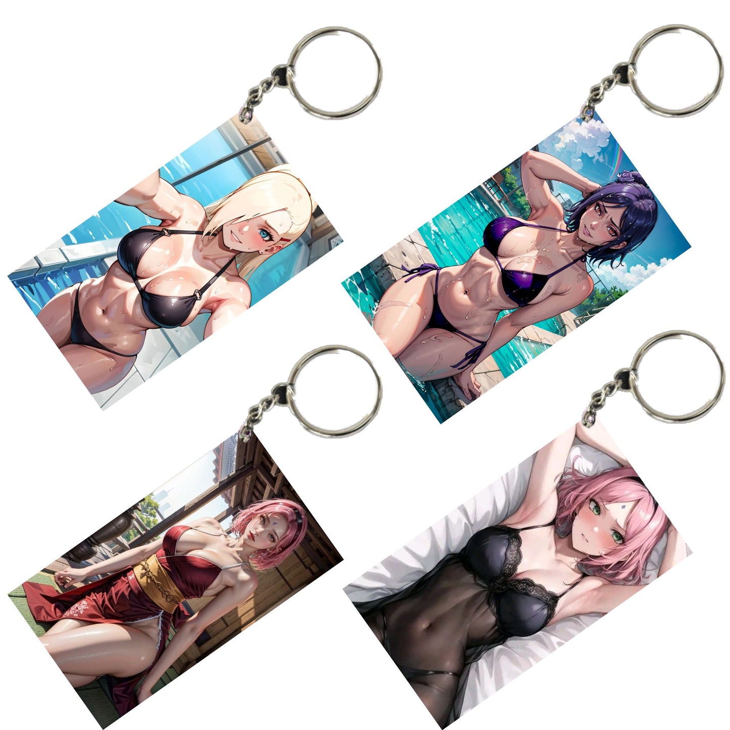 HENTAI Anime Unique Style 4 pcs Combo Keychain