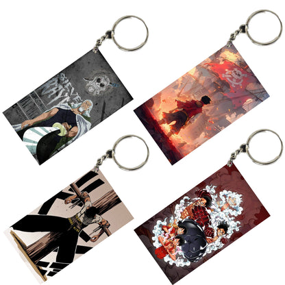 One Piece Anime Unique Style 4 pcs Combo Keychain Success