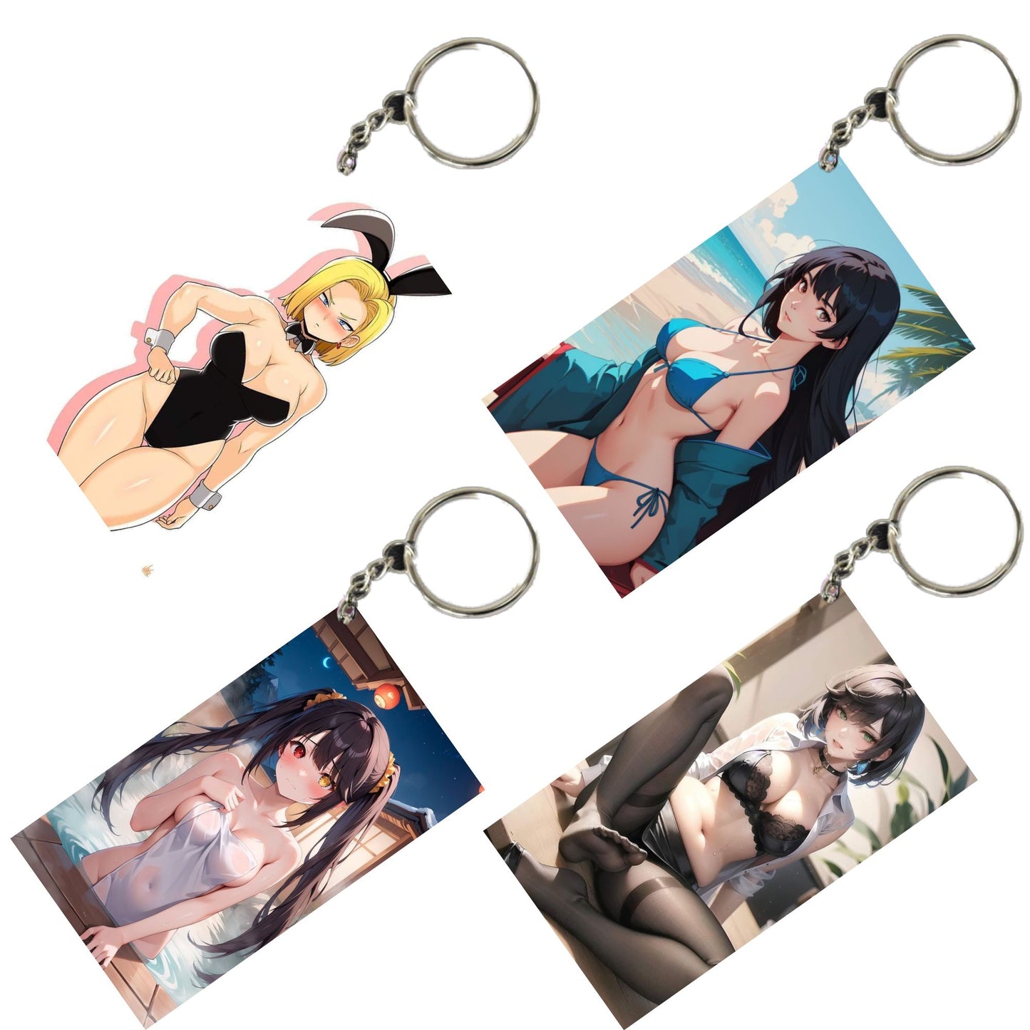 HENTAI Anime Unique Style 4 pcs Combo Keychain