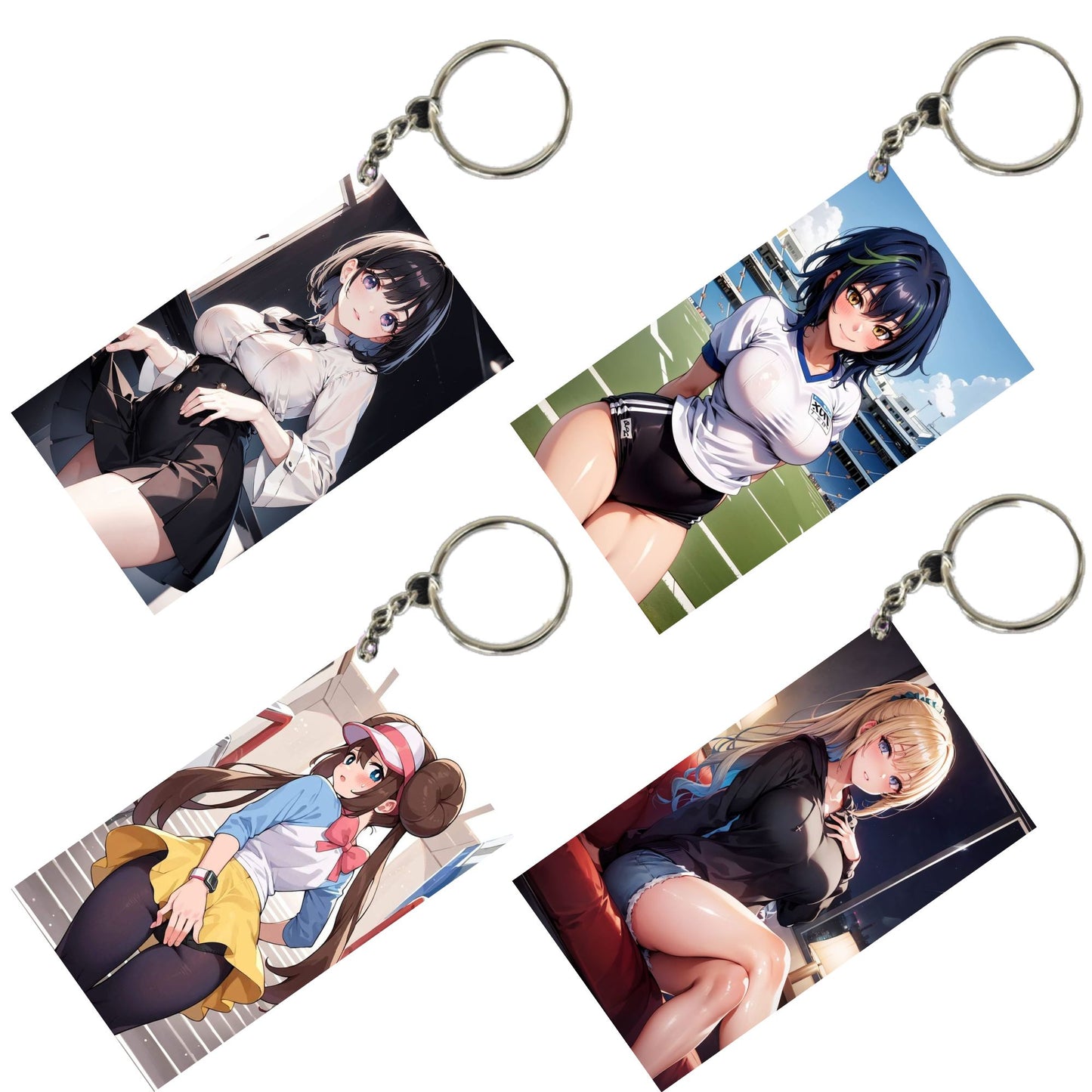 HENTAI Anime Unique Style 4 pcs Combo Keychain