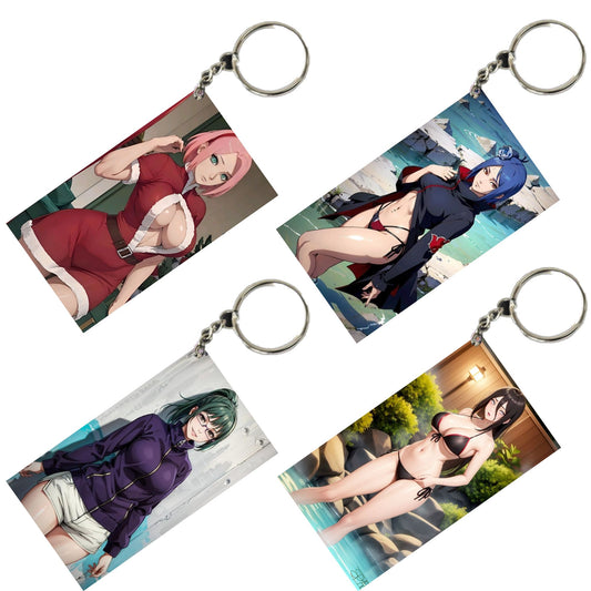 HENTAI Anime Unique Style 4 pcs Combo Keychain