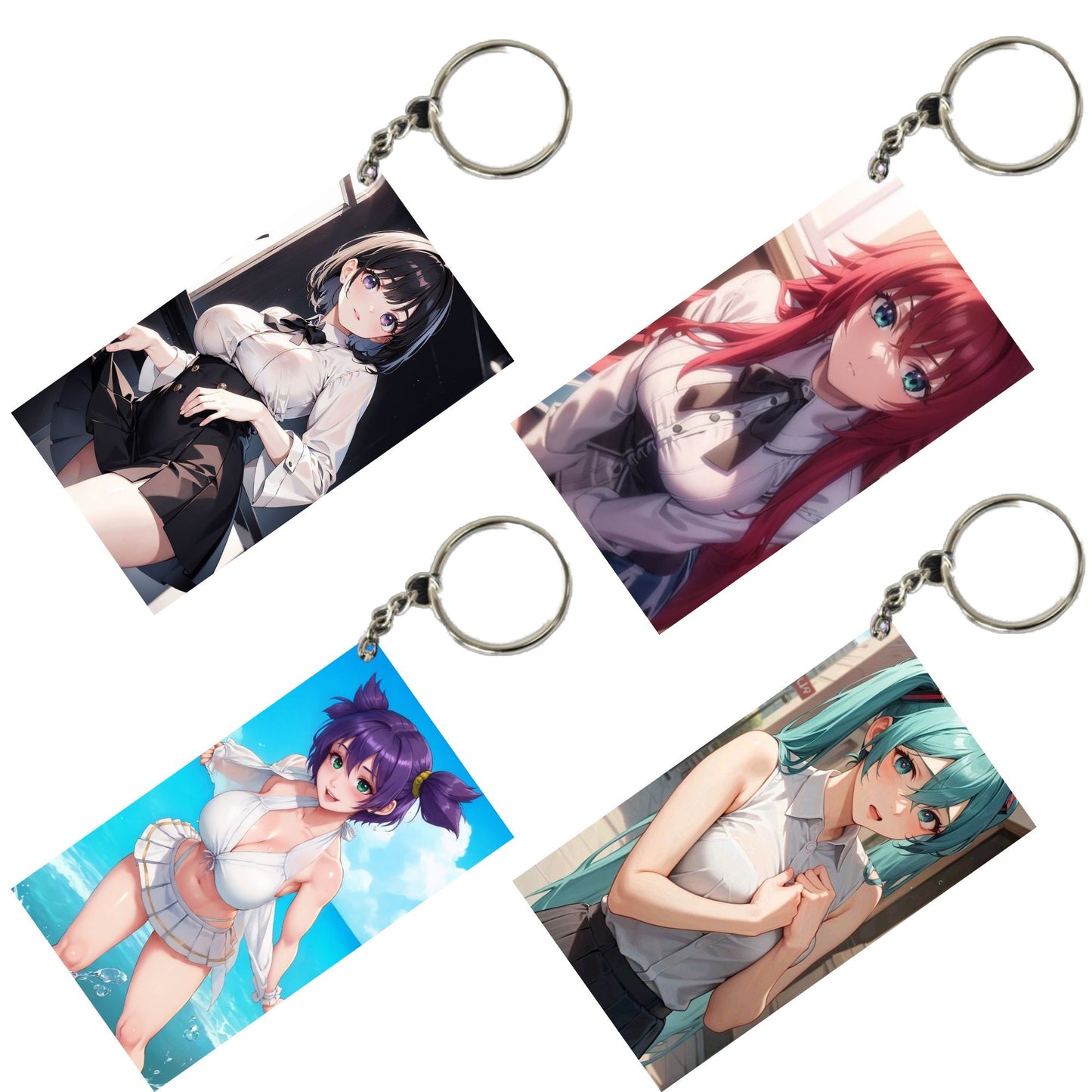 HENTAI Anime Unique Style 4 pcs Combo Keychain