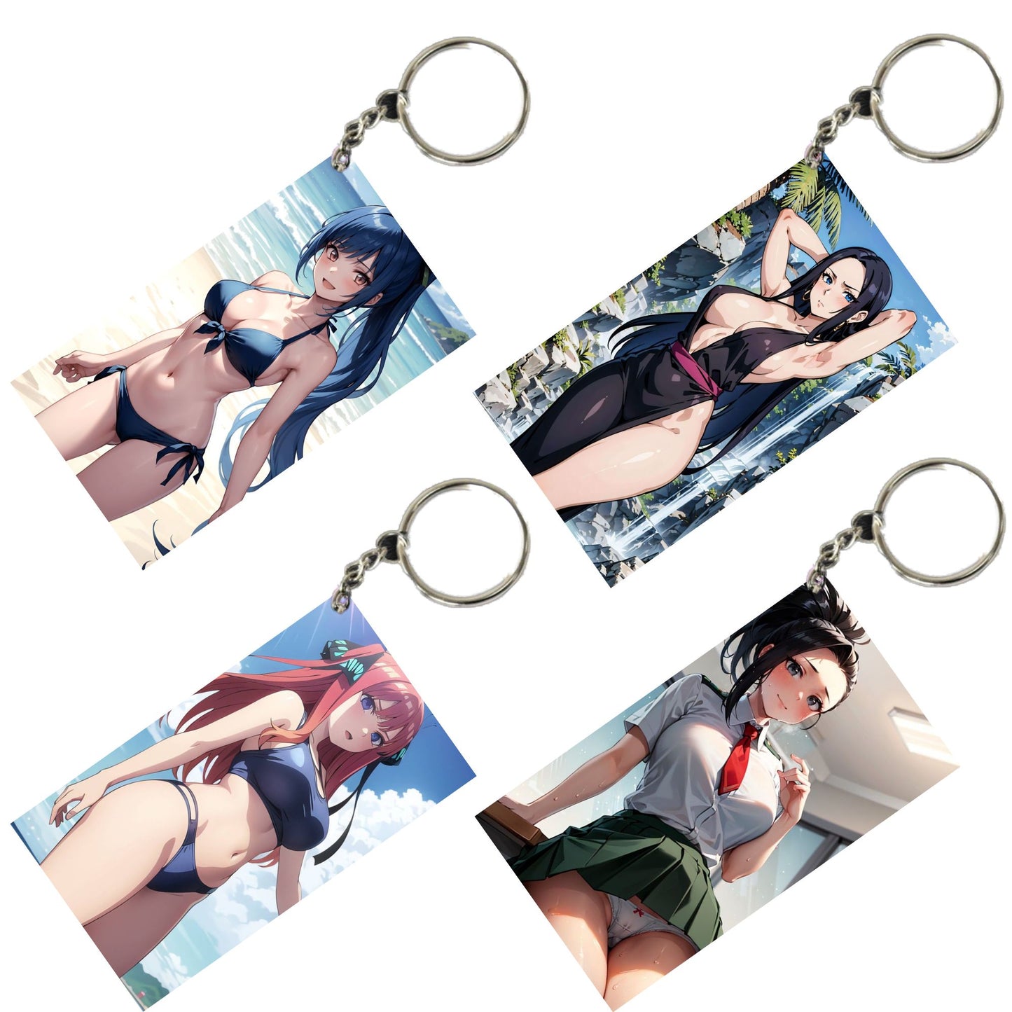 HENTAI Anime Unique Style 4 pcs Combo Keychain