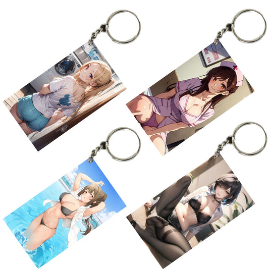 HENTAI Anime Unique Style 4 pcs Combo Keychain