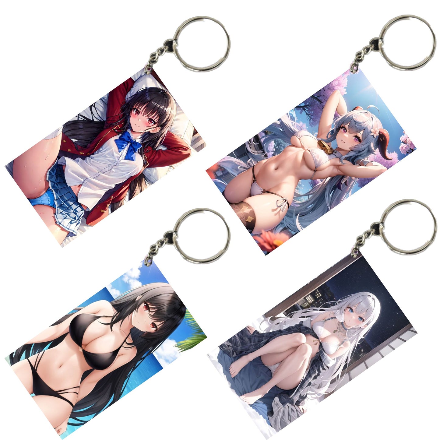 HENTAI Anime Unique Style 4 pcs Combo Keychain