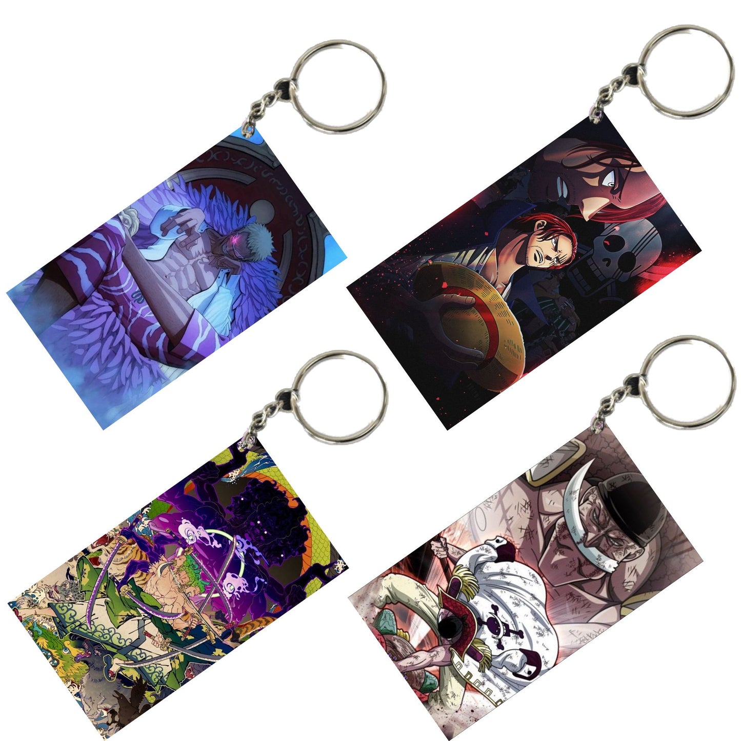 One Piece Anime Unique Style 4 pcs Combo Keychain