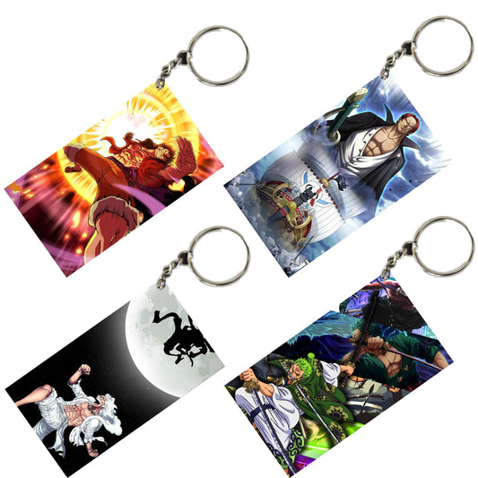 One Piece Anime Unique Style 4 pcs Combo Keychain