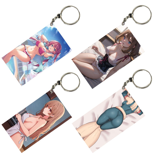 HENTAI Anime Unique Style 4 pcs Combo Keychain