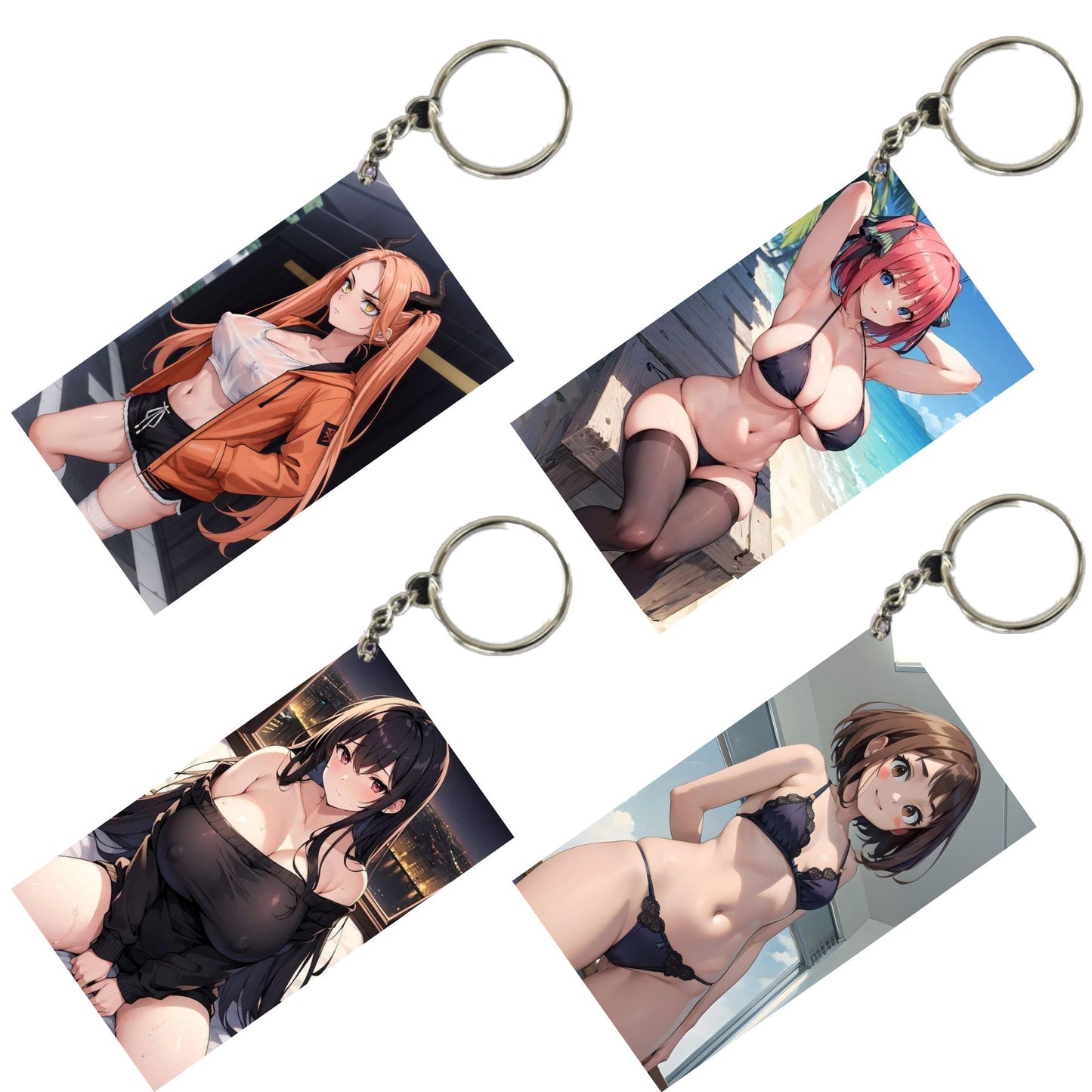 HENTAI Anime Unique Style 4 pcs Combo Keychain