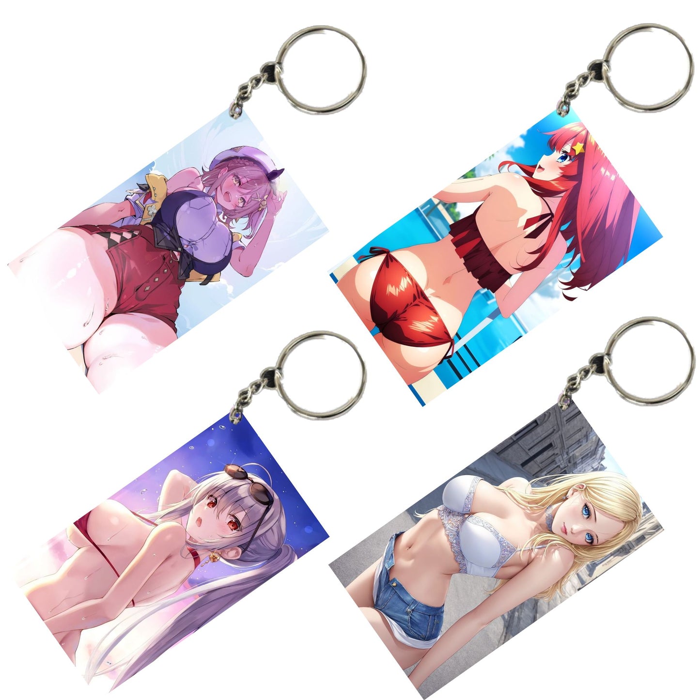 HENTAI Anime Unique Style 4 pcs Combo Keychain