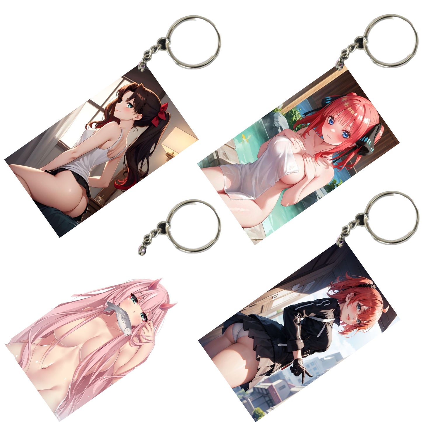 HENTAI Anime Unique Style 4 pcs Combo Keychain