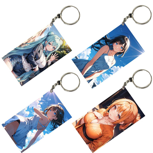 HENTAI Anime Unique Style 4 pcs Combo Keychain