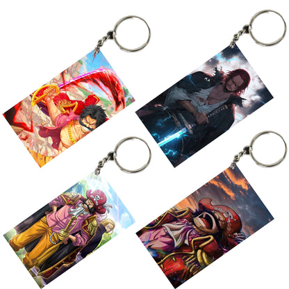 One Piece Anime Unique Style 4 pcs Combo Keychain