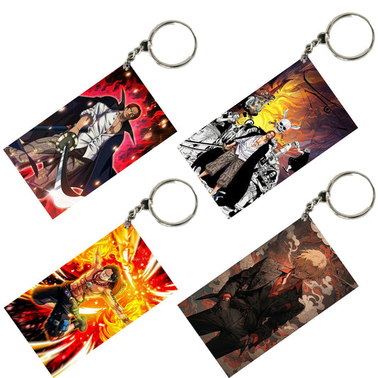 One Piece Anime Unique Style 4 pcs Combo Keychain