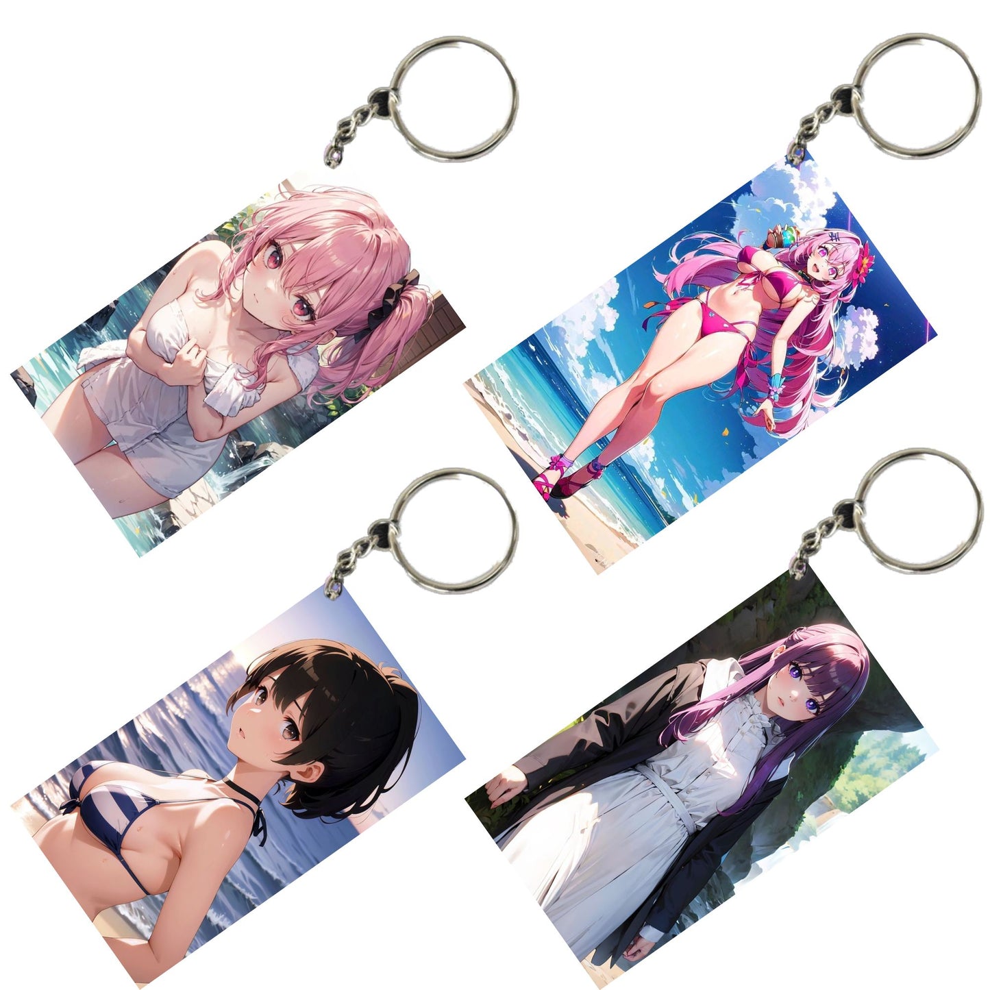 HENTAI Anime Unique Style 4 pcs Combo Keychain