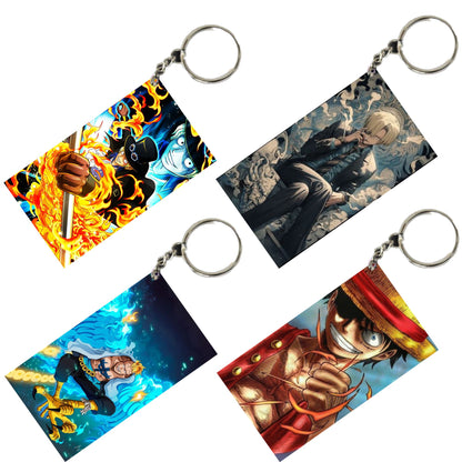 One Piece Anime Unique Style 4 pcs Combo Keychain