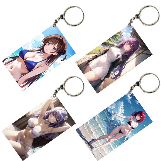 HENTAI Anime Unique Style 4 pcs Combo Keychain