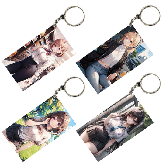 HENTAI Anime Unique Style 4 pcs Combo Keychain