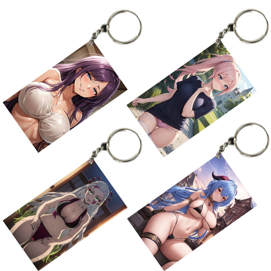 HENTAI Anime Unique Style 4 pcs Combo Keychain