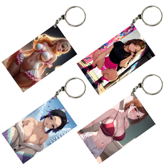 HENTAI Anime Unique Style 4 pcs Combo Keychain