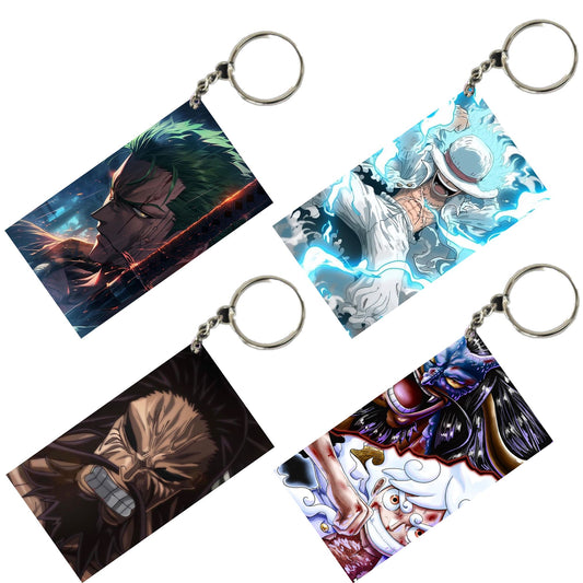 One Piece Anime Unique Style 4 pcs Combo Keychain