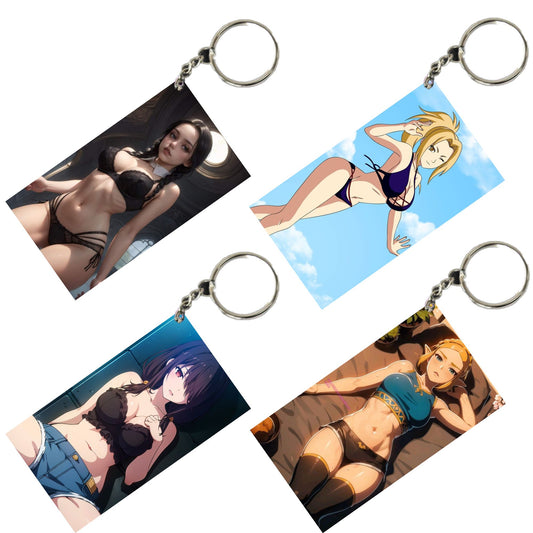 HENTAI Anime Unique Style 4 pcs Combo Keychain