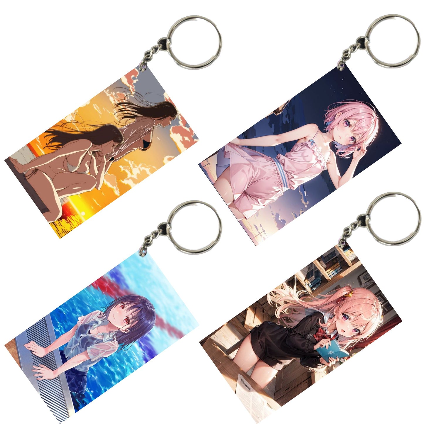 HENTAI Anime Unique Style 4 pcs Combo Keychain