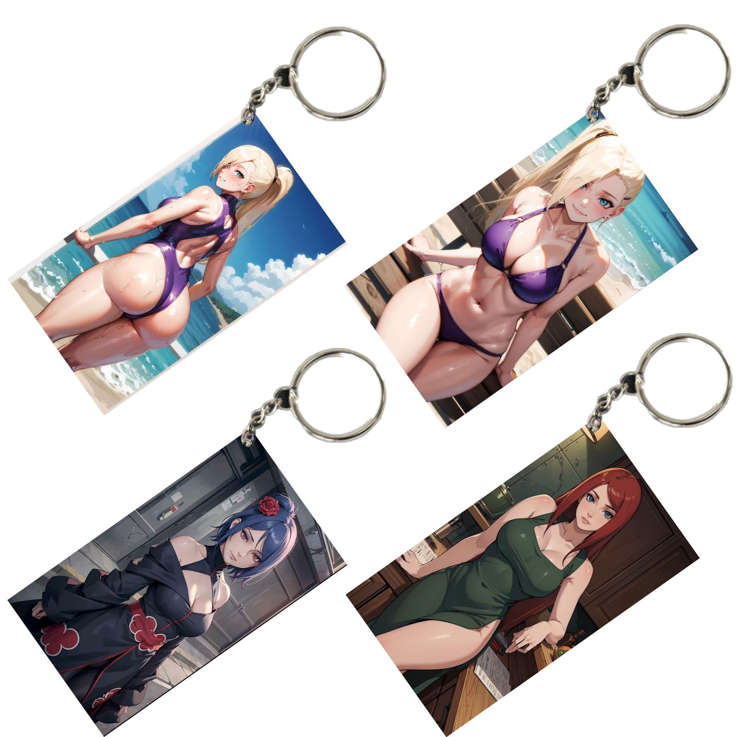 HENTAI Anime Unique Style 4 pcs Combo Keychain