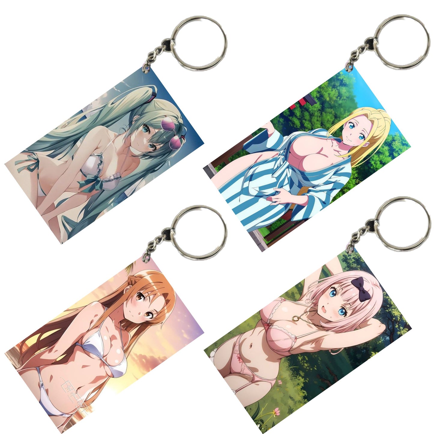 HENTAI Anime Unique Style 4 pcs Combo Keychain