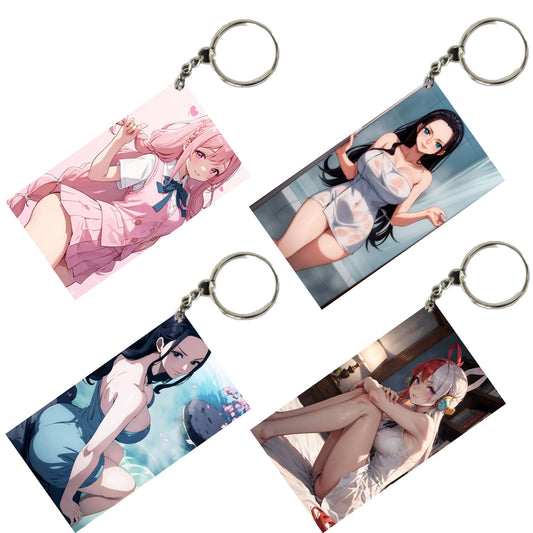 HENTAI Anime Unique Style 4 pcs Combo Keychain