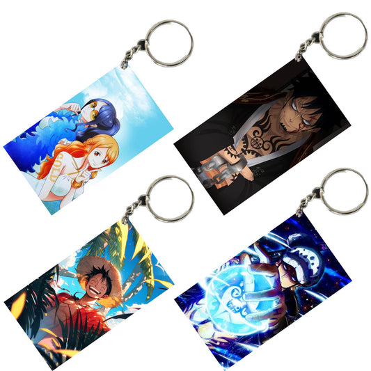 One Piece Anime Unique Style 4 pcs Combo Keychain