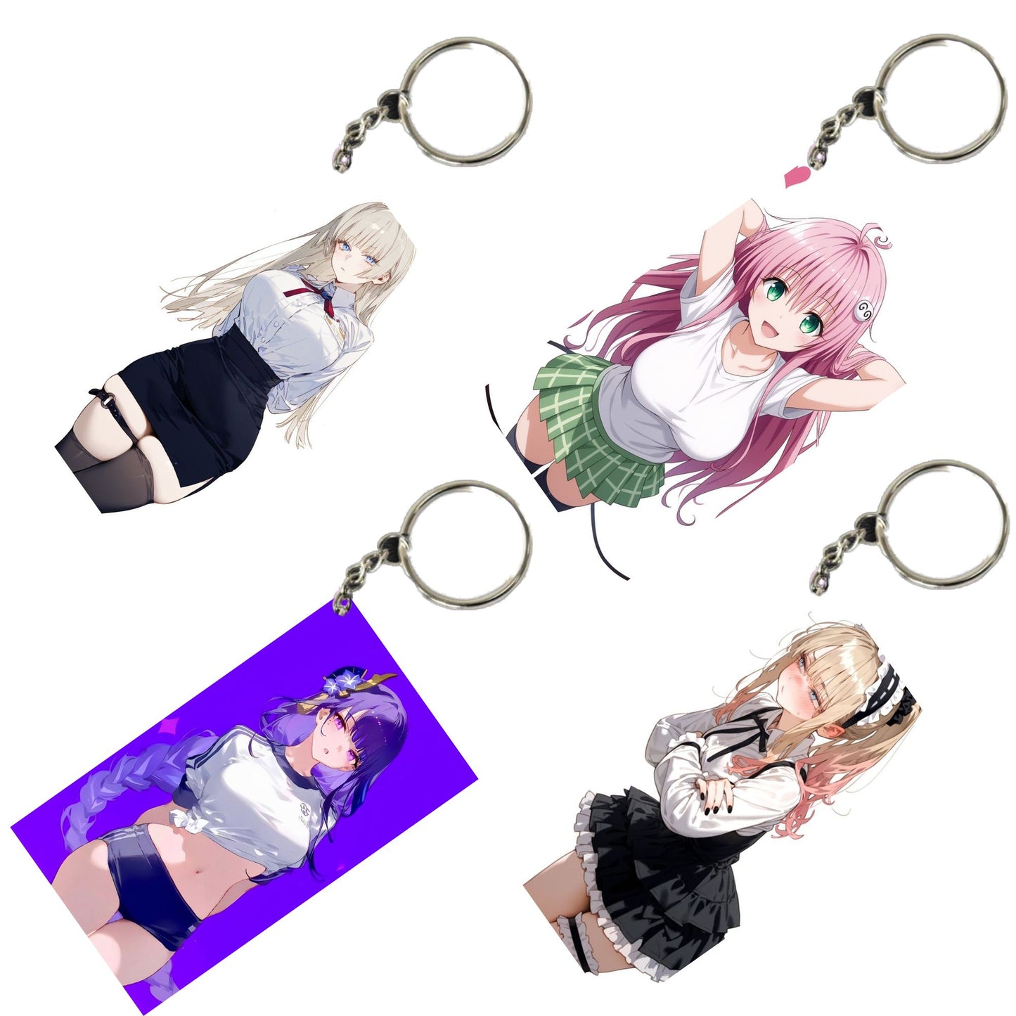 HENTAI Anime Unique Style 4 pcs Combo Keychain