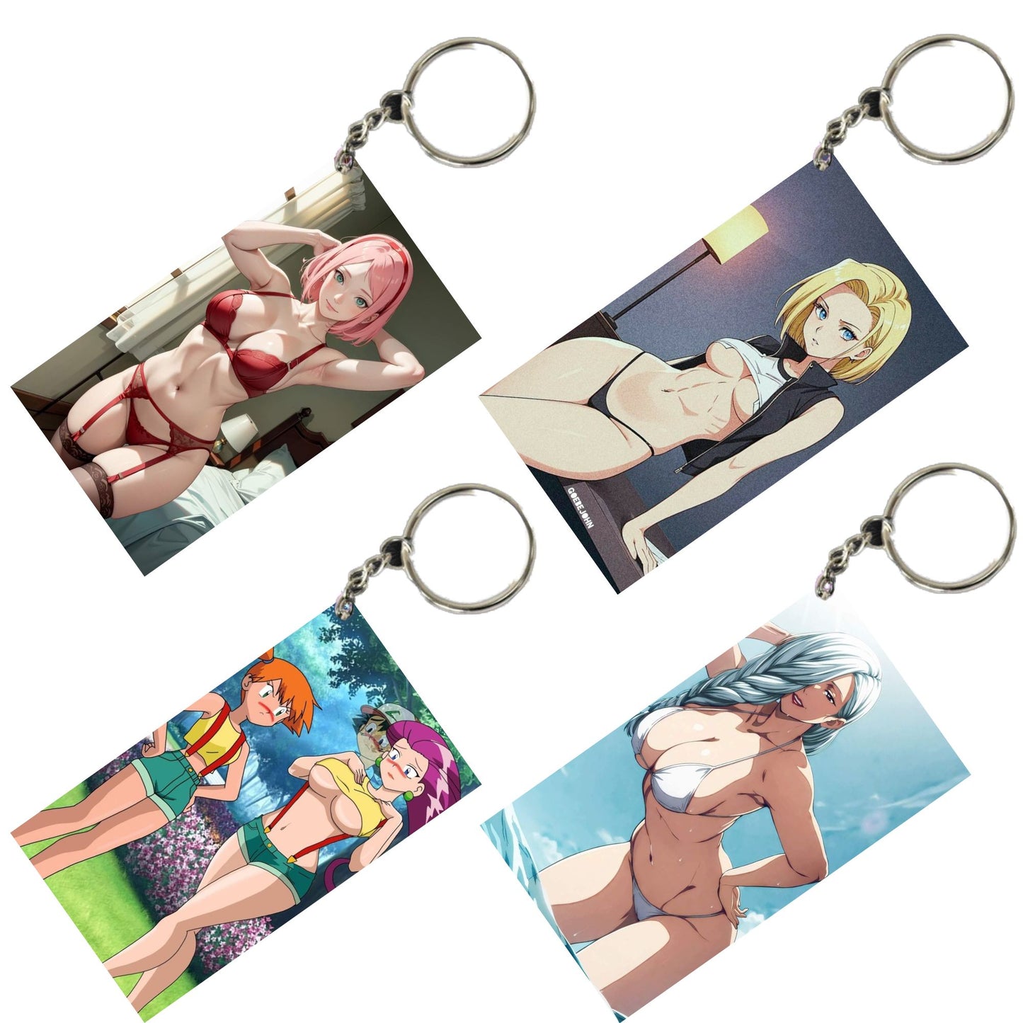 HENTAI Anime Unique Style 4 pcs Combo Keychain