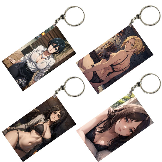 HENTAI Anime Unique Style 4 pcs Combo Keychain