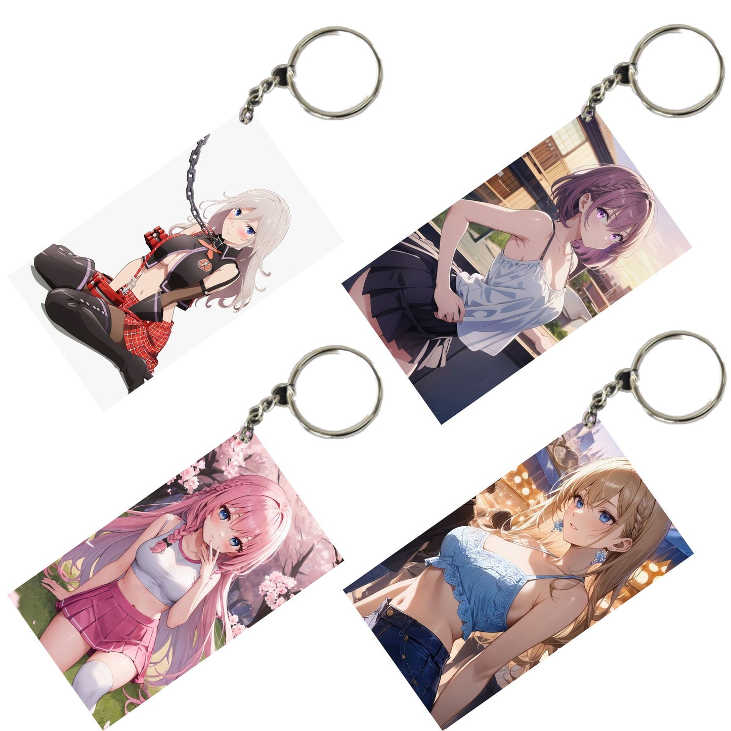 HENTAI Anime Unique Style 4 pcs Combo Keychain