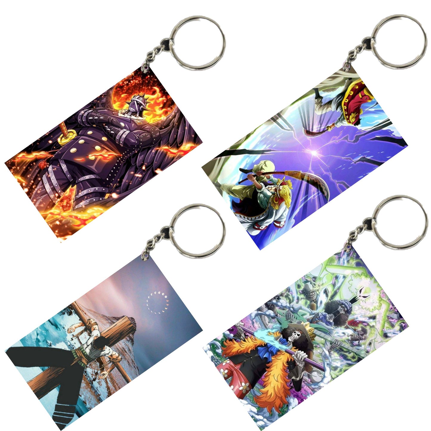 One Piece Anime Unique Style 4 pcs Combo Keychain