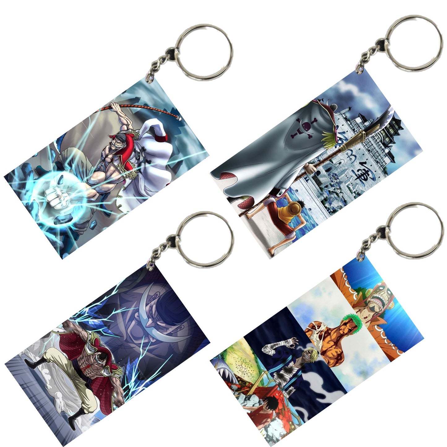 One Piece Anime Unique Style 4 pcs Combo Keychain