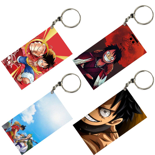 One Piece Anime Unique Style 4 pcs Combo Keychain