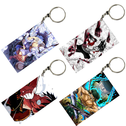 One Piece Anime Unique Style 4 pcs Combo Keychain