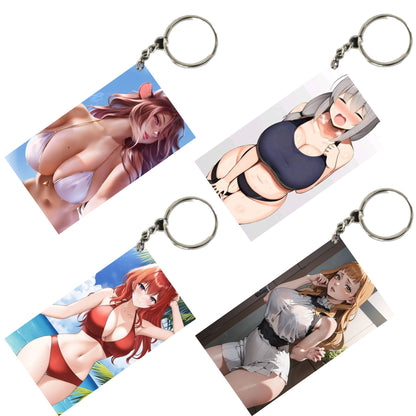 HENTAI Anime Unique Style 4 pcs Combo Keychain