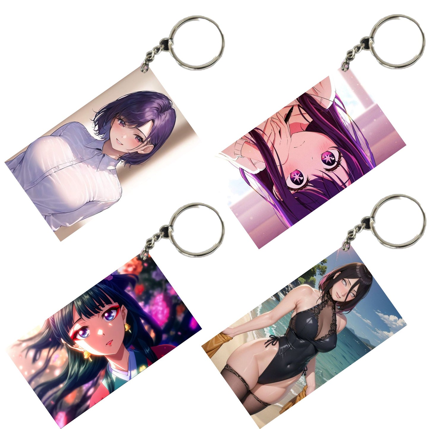 HENTAI Anime Unique Style 4 pcs Combo Keychain